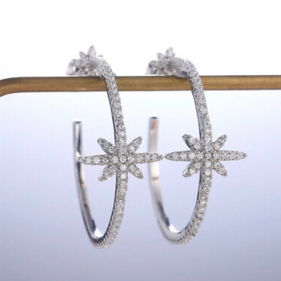 NWT STERLING SILVER HOOP Earrings - Picture 2 of 7